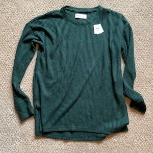 Soft long sleeve waffle shirt